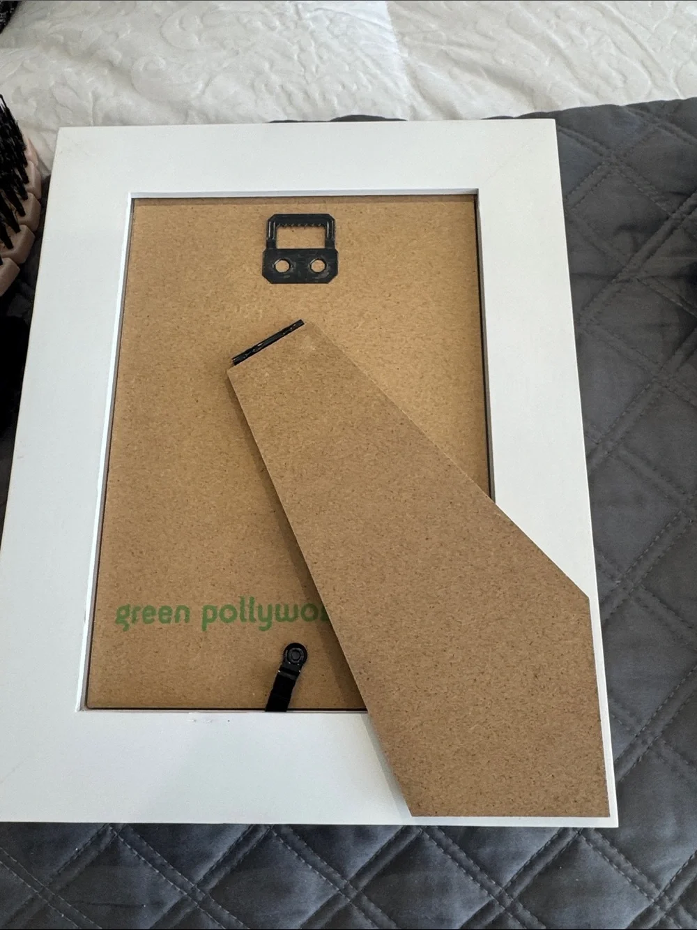 White Paw-Print Dog Photo Frame with Gray Paw Accents